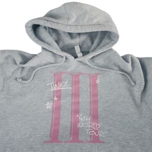 Twice 4th World Tour III Encore LA Concert Gray Scribble Hoodie Size Large Adult